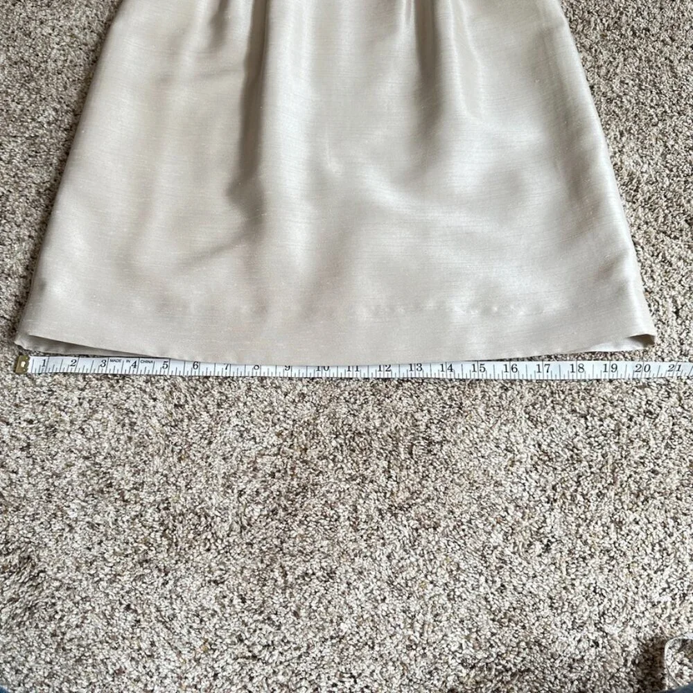 Tahari Cocktail Dress Beaded Bodice Sleeveless Size 4 Petite Ivory Lace - Picture 13 of 15